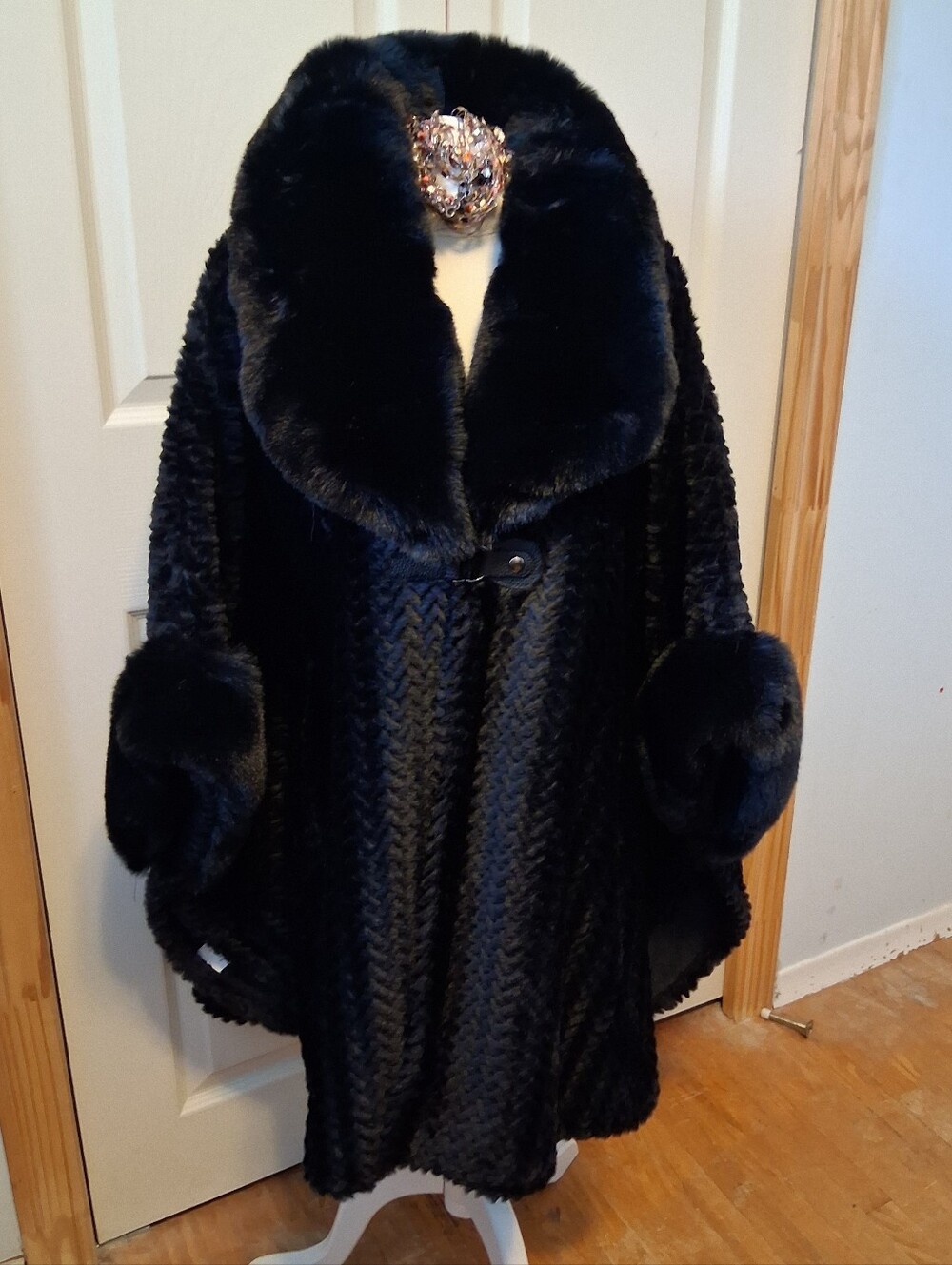 Plush Faux Fur Cape